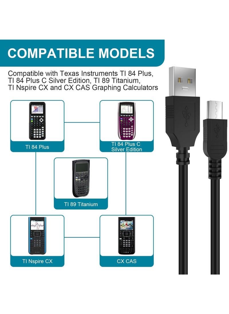 erorex - USB PC Charger Charging Cable Cord for TI-84 Plus, TI-84 Plus CE, TI 89 Titanium, TI Nspire CX/TI Nspire CX CAS Graphing Calculators - Image 1