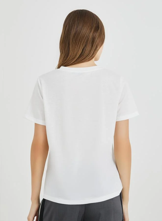 Take Two Take Two Slogan Print Regular Fit T-Shirt