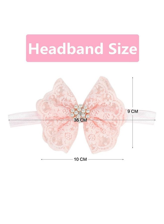 Nishine Nishine 2 pack Toddler Girls Lace Bow Headband Baby Bowknot Hiarband Baby Shower Photo Props  - Image 2