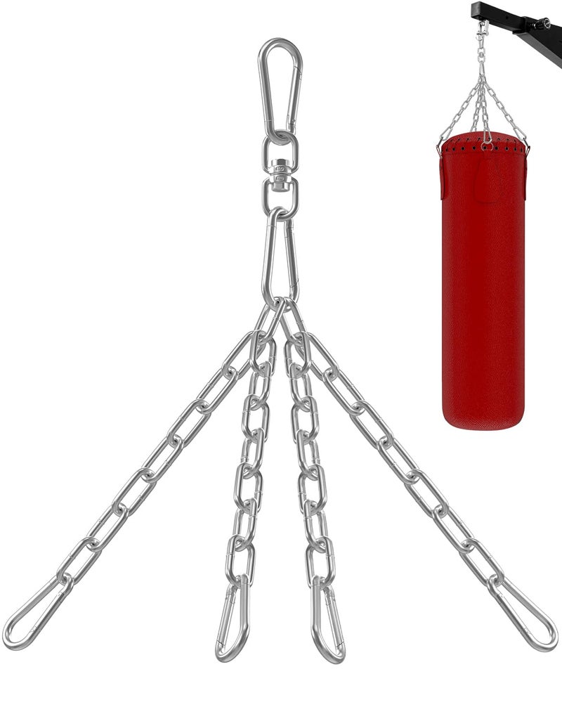 Yes4All Punching Bag Hanger, Stainless Steel Swivel Chain with 4 Snap Hooks for Heavy Bag, Gym Swing, Trapeze, and Hammock - Image 1