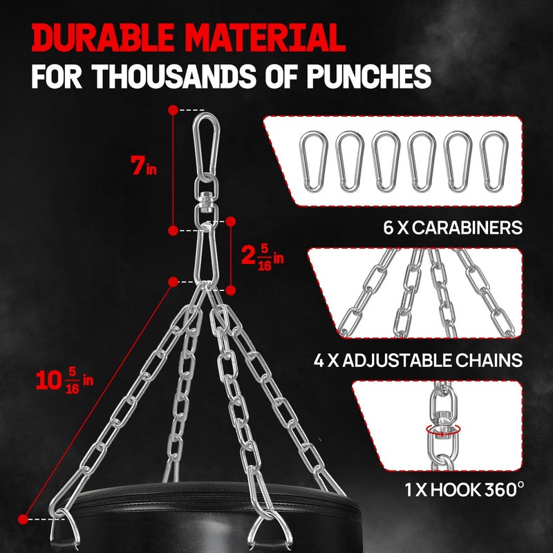 Yes4All Punching Bag Hanger, Stainless Steel Swivel Chain with 4 Snap Hooks for Heavy Bag, Gym Swing, Trapeze, and Hammock - Image 5