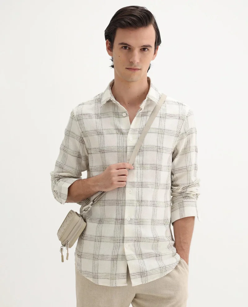 Rare Rabbit Men's Regular Fit Checked Shirt