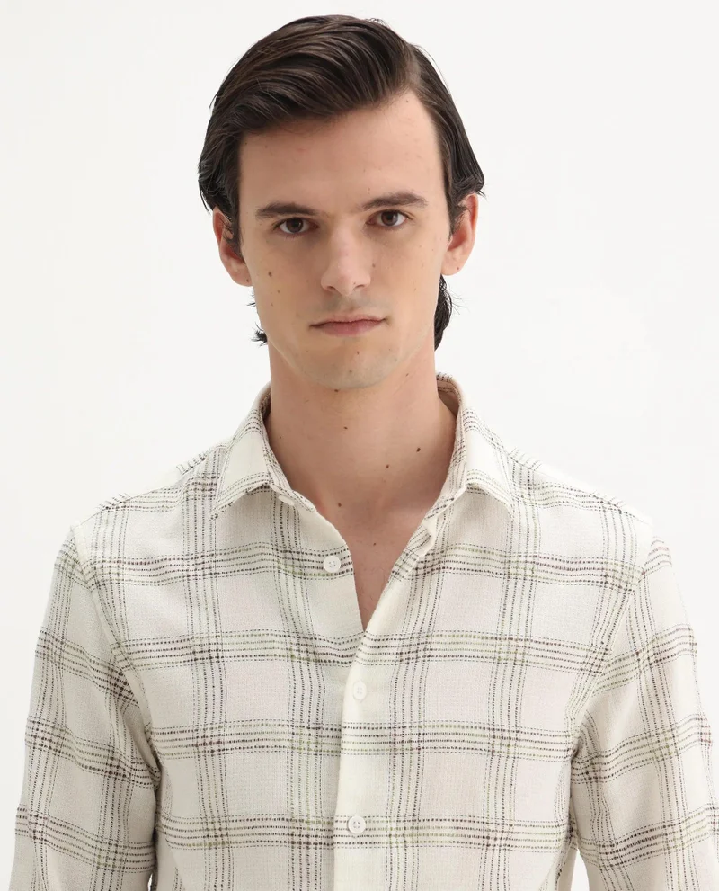 Rare Rabbit Men's Regular Fit Checked Shirt