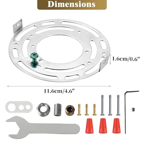 KCO Lighting 4.7 Inches Brass Ceiling Light Canopy Kit, Vintage Chandelier Plate Cover, Light Fixture Mounting Hardware for Hanging Lamp Fixture - Image 3
