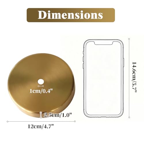 KCO Lighting 4.7 Inches Brass Ceiling Light Canopy Kit, Vintage Chandelier Plate Cover, Light Fixture Mounting Hardware for Hanging Lamp Fixture - Image 2