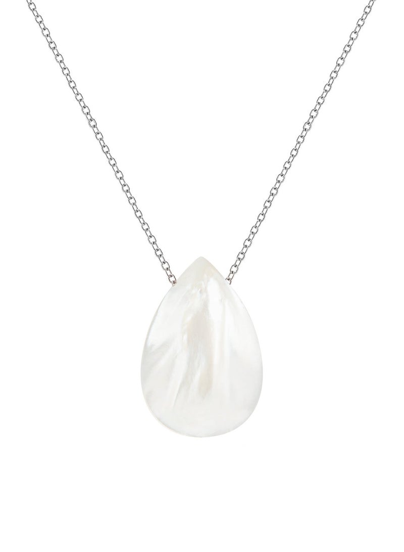 Minza " Oyster " Pure 925 Sterling Silver, Shell Stone, Handmade Necklace for Women, Pendant and Chain Necklace, 1.00 grams of Silver, Jewelry for Casual & Special Occasion - Image 2