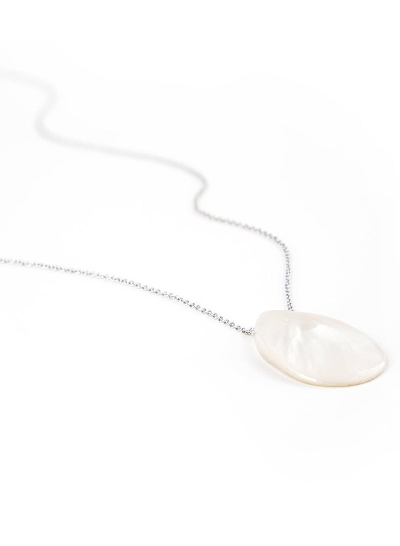 Minza " Oyster " Pure 925 Sterling Silver, Shell Stone, Handmade Necklace for Women, Pendant and Chain Necklace, 1.00 grams of Silver, Jewelry for Casual & Special Occasion - Image 3