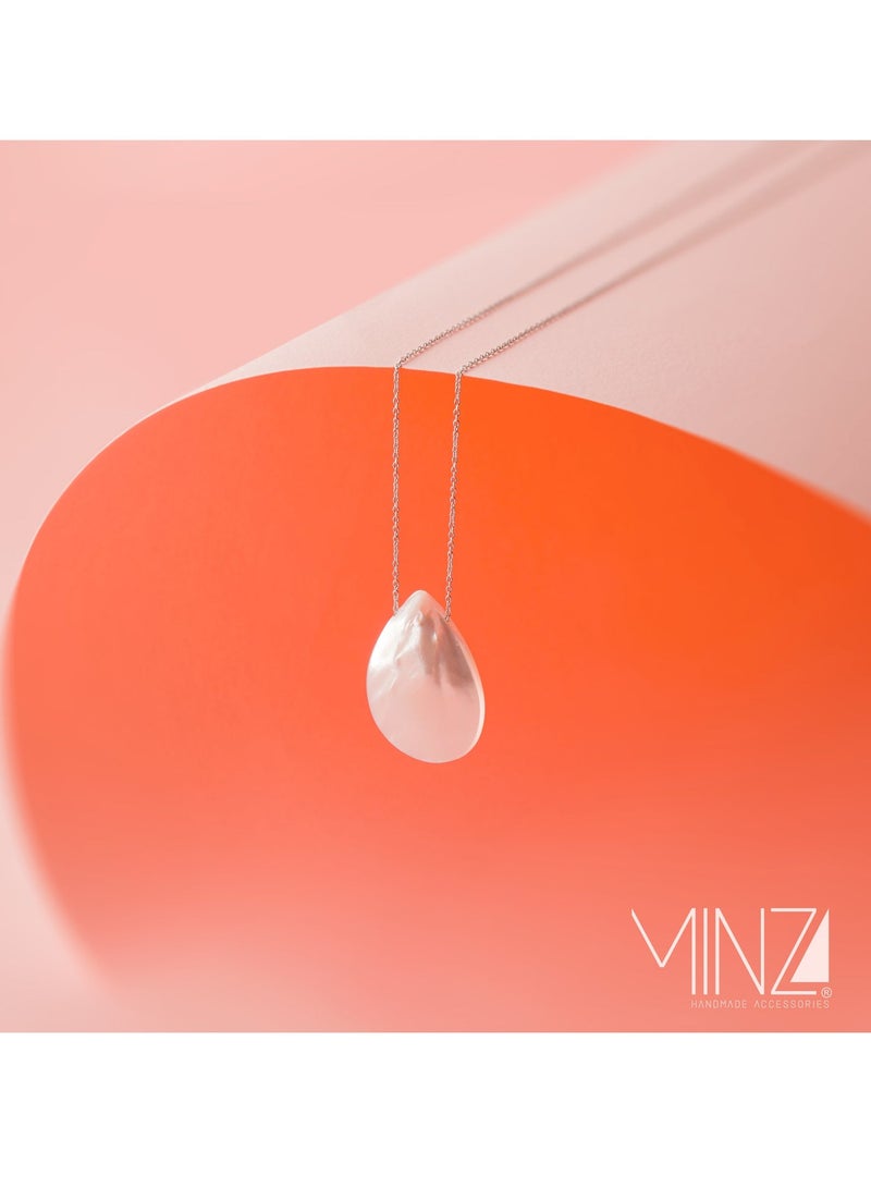 Minza " Oyster " Pure 925 Sterling Silver, Shell Stone, Handmade Necklace for Women, Pendant and Chain Necklace, 1.00 grams of Silver, Jewelry for Casual & Special Occasion - Image 5