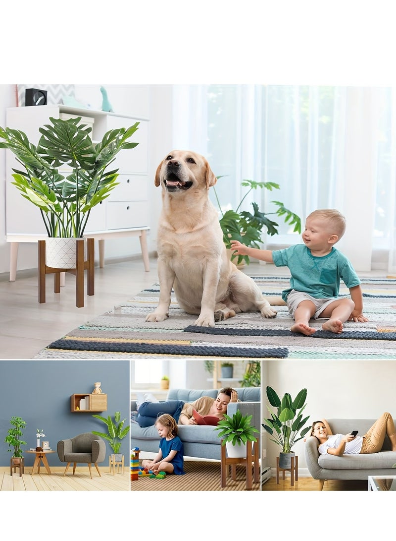 Generic Adjustable Indoor Plant Stand, Bamboo Mid-Century Modern Plant Stand, Stable Plant Stand (Pots and Plants Not Included)  - Image 4