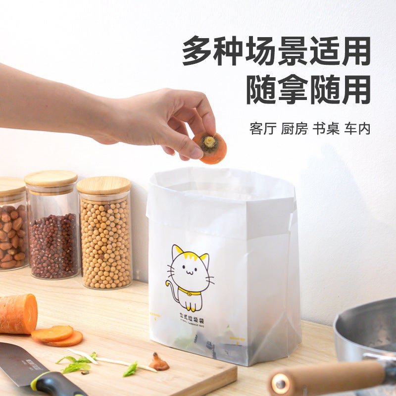 Car Garbage Bag Self-Standing Paste Cleaning Bag Desktop Garbage Bag Thickened Household Kitchen Mini Portable - Image 5