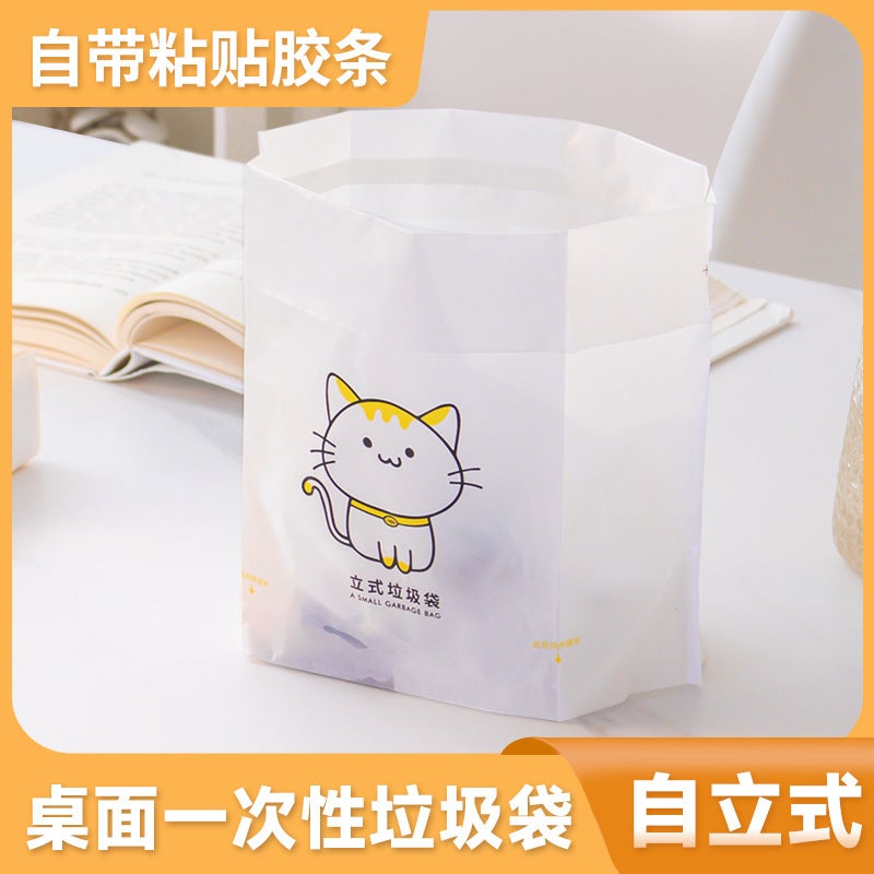 Car Garbage Bag Self-Standing Paste Cleaning Bag Desktop Garbage Bag Thickened Household Kitchen Mini Portable - Image 2