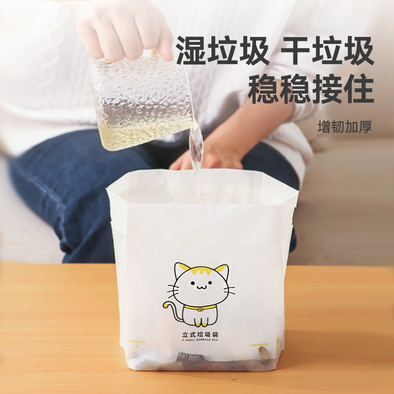 Car Garbage Bag Self-Standing Paste Cleaning Bag Desktop Garbage Bag Thickened Household Kitchen Mini Portable - Image 4