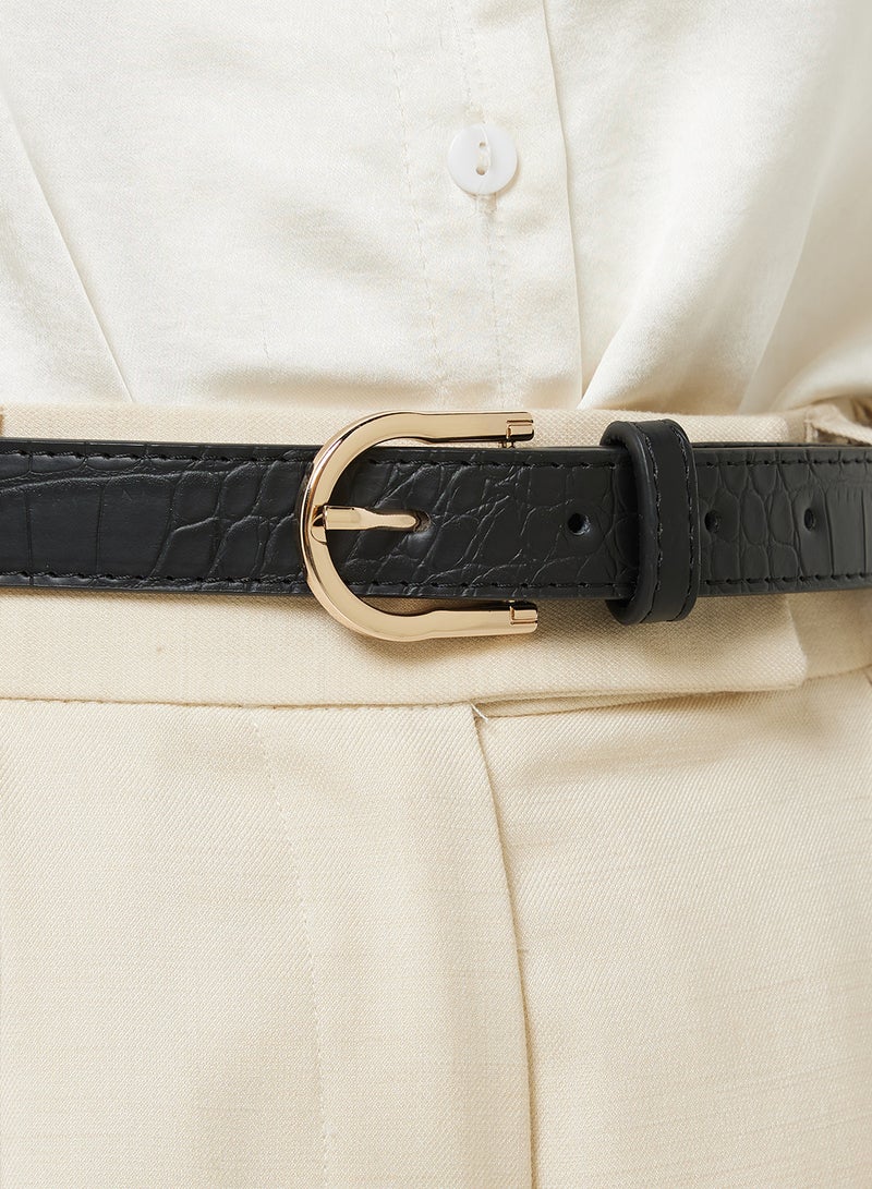 Ginger Croc Print Belt  - Image 4