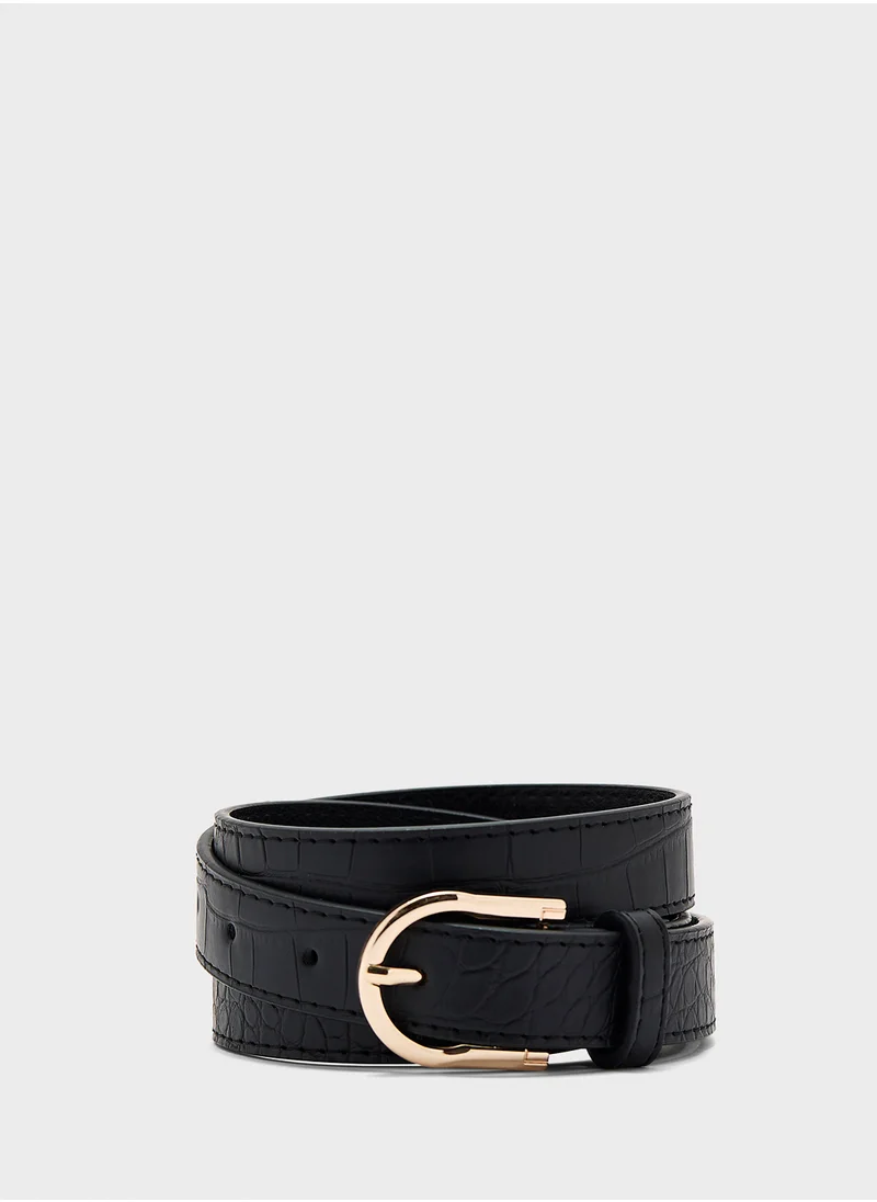 جينجر Croc Print Belt