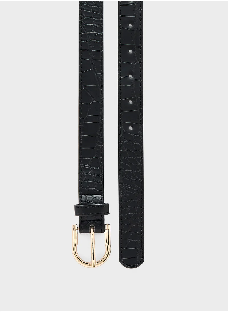 جينجر Croc Print Belt