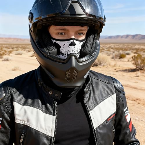 TClian Skull Mask Balaclava Ghost Skeleton Bandana Motorcycle Full Face Mask Military Tactical Airsoft Masks Halloween Mask (Skull-01) - Image 5