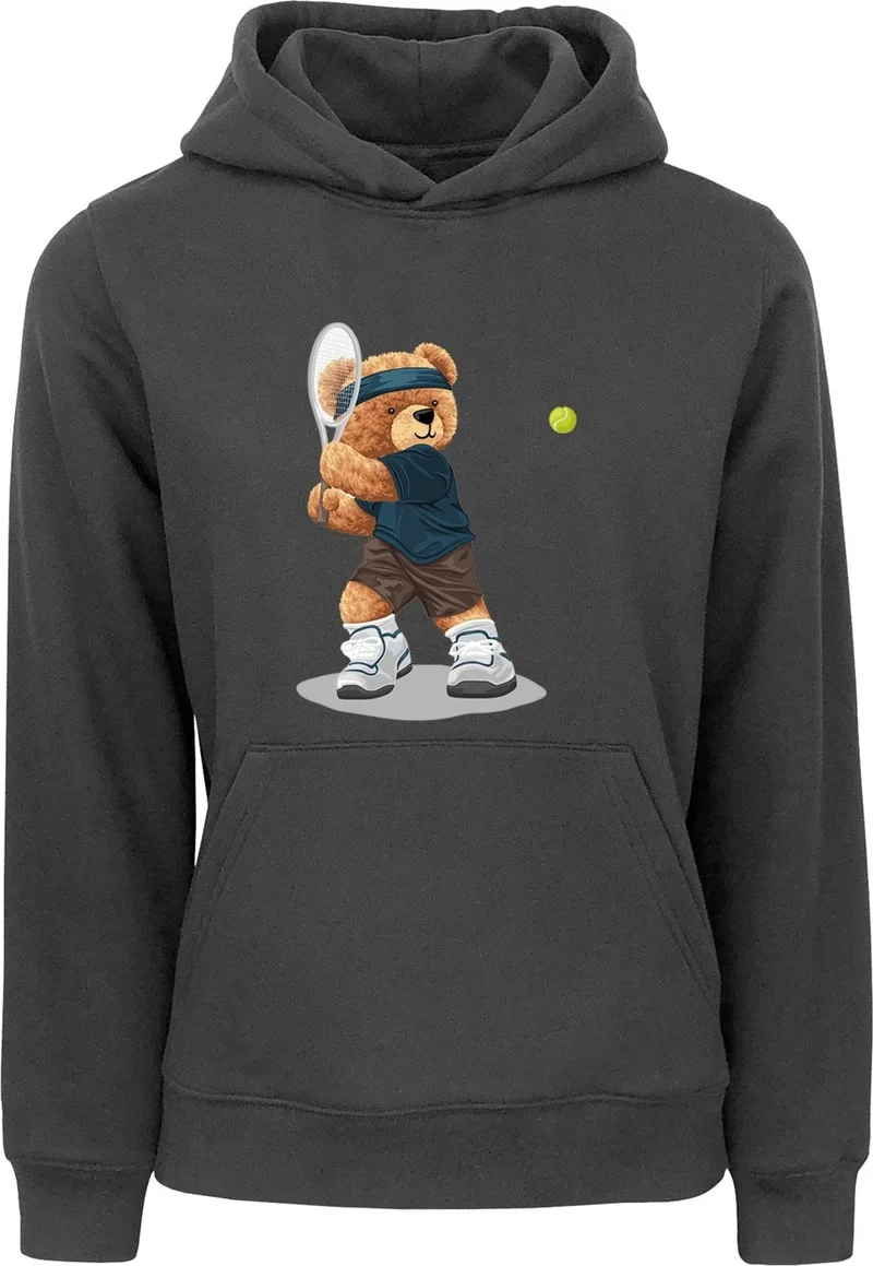 Ada Bebek Çocuk Ada Baby Kids Oversize Tennis Player Bear Printed Kids Sweatshirt
