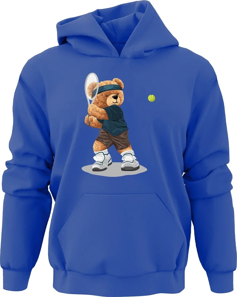Ada Bebek Çocuk Ada Baby Kids Oversize Tennis Player Bear Printed Kids Sweatshirt