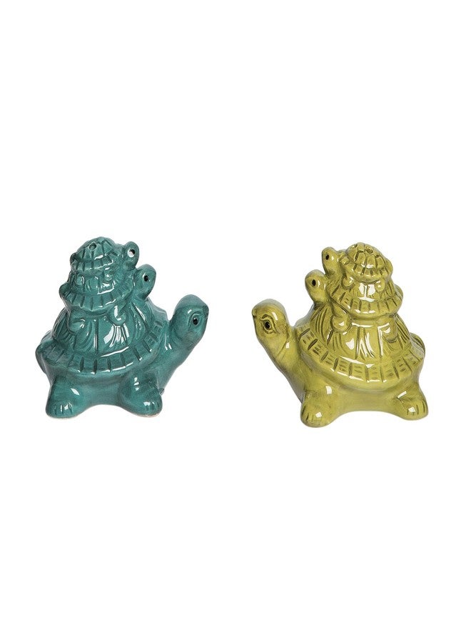 Beachcombers Turtle Salt and Pepper Shakers Set of 2 S/2 Nautical Coastal Beach Home Kitchen Dining Dinner Table Tabletop Decor Decoration L2.91 x W2.36 X H1.97 Multicolored - Image 1