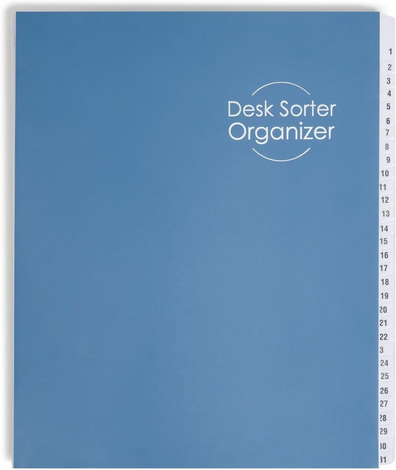 Smead Desk File/Sorter, Daily (1-31) and Monthly (Jan.-Dec.), 43 Dividers, Letter Size, Blue (89235) - Image 1