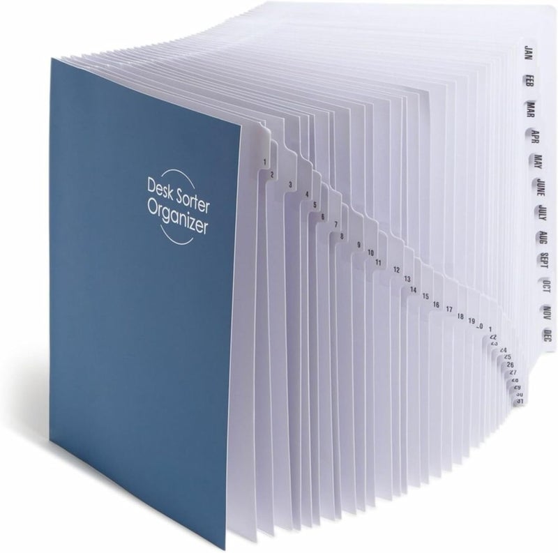 Smead Desk File/Sorter, Daily (1-31) and Monthly (Jan.-Dec.), 43 Dividers, Letter Size, Blue (89235) - Image 5