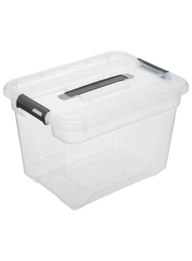 Five Simply Smart Solutions+ Elegant and Durable Design Plastic Storage Box Clear and Grey 18 Liter