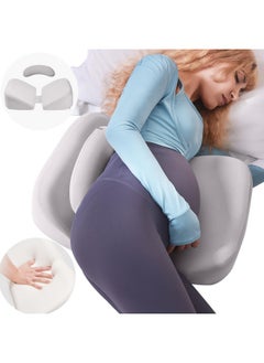 Pregnancy Pillows for Sleeping, Upgraded Memory Foam Maternity Pillow, Pregnancy Body Pillow for Pregnant Women with Removable, Washable Cover, Support for Belly,Back (Light Grey)