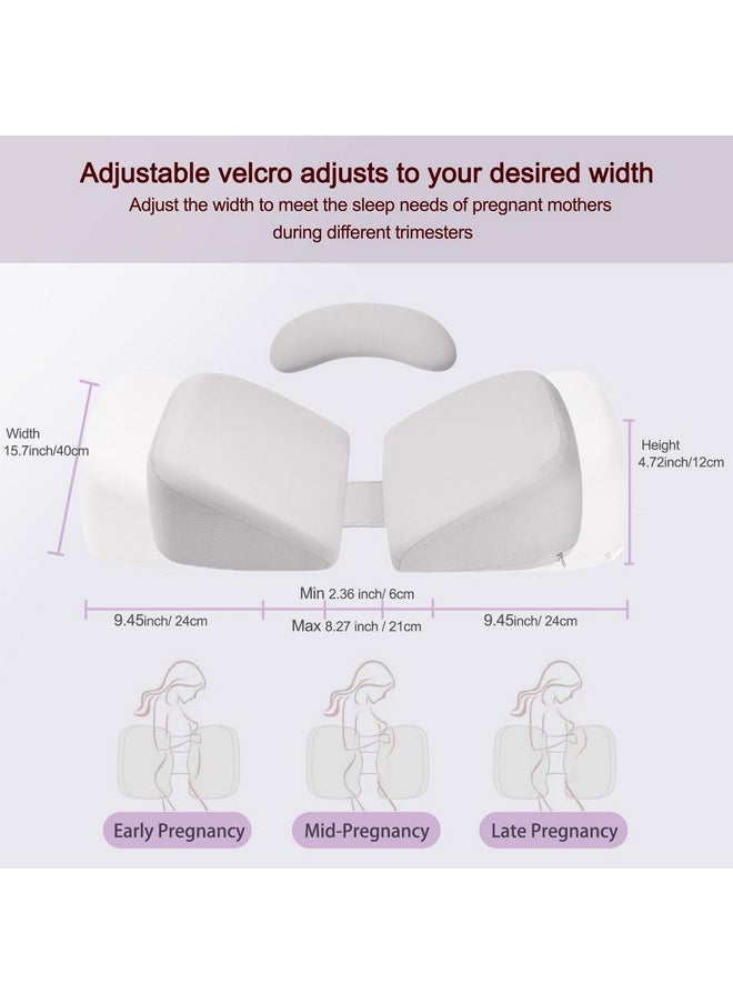 WEIKA - Pregnancy Pillows for Sleeping, Upgraded Memory Foam Maternity Pillow, Pregnancy Body Pillow for Pregnant Women with Removable, Washable Cover, Support for Belly,Back (Light Grey) - Image 1