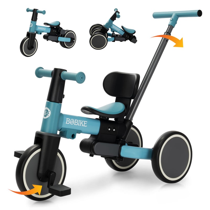 Bobike Toddler Bike with Push HandleTricycles for 1 to 3 Years Old Toddler Tricycle with Push Handle for Boy Girl Baby Balance Bike with Adjustable Seat Height and Removable Pedal Sky Blue - Image 3