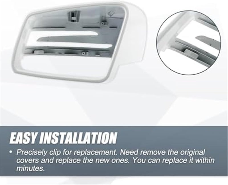 QASULER Car Rear View Left Side Mirror Cover Cap - Image 4