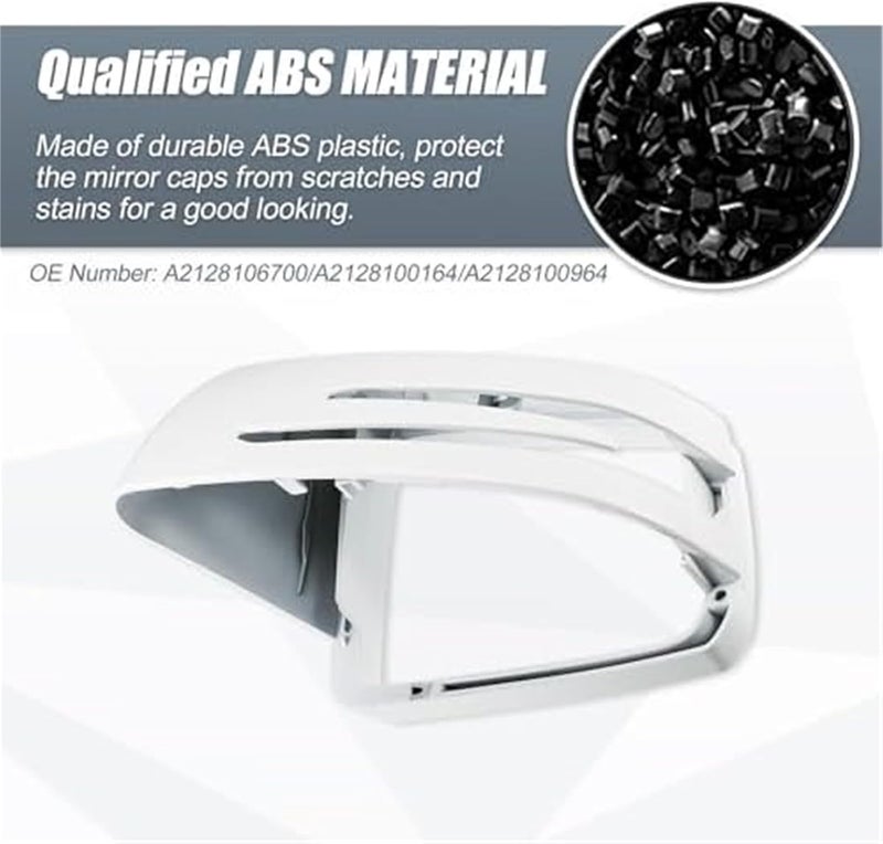 QASULER Car Rear View Left Side Mirror Cover Cap - Image 2