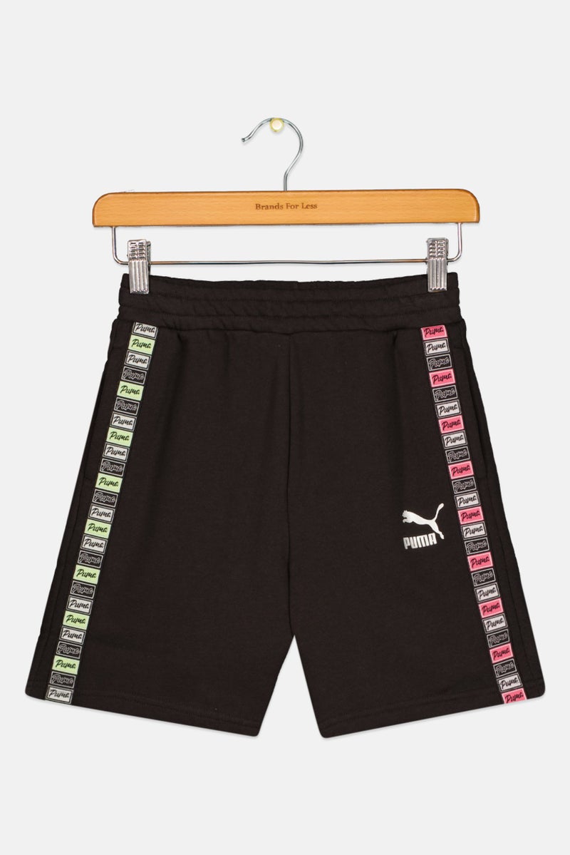 PUMA Kids Girl Brand Logo Outdoor Shorts, Black - Image 1
