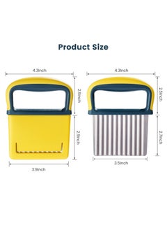 RTYY 2 Pcs Crinkle Cutter Knife, Potatoes Crinkle Fry Cut And Vegetable Cutter For Veggies, Stainless Steel Carrot Slicer Yellow  - Image 2