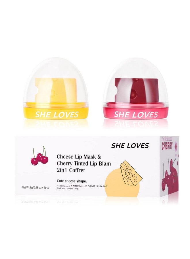 She Loves 2Pcs Cheese Design Cute Makeup Ph Lip Balm&Lip Mask Color Changing Lipstick Light Pink Lipstick Magic Lipstick With Lip Brush Pink Lip Balm Lip Gloss For Girls Pink Lips( 2) - Image 1