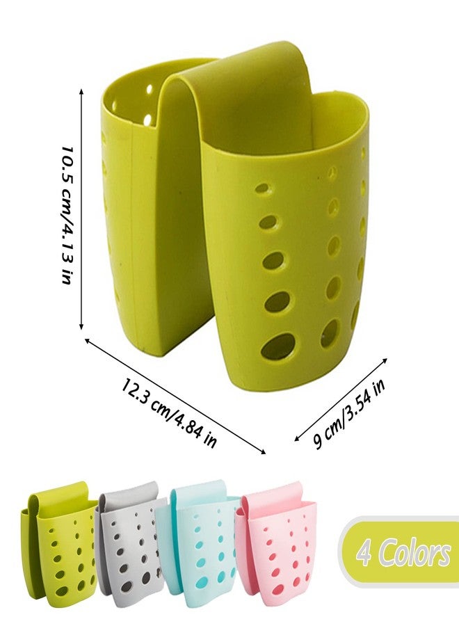 TXIN Sink Hanging Drain Basket, Double Sponge Sink Holder Silicone Kitchen Gadget Storage Organizer, Grey - Image 2