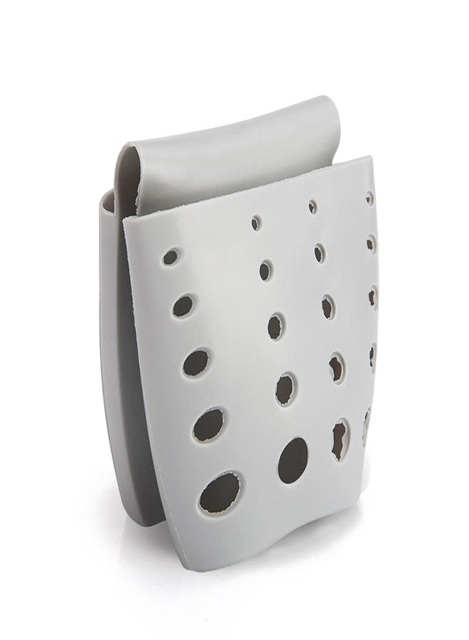 TXIN Sink Hanging Drain Basket, Double Sponge Sink Holder Silicone Kitchen Gadget Storage Organizer, Grey - Image 1