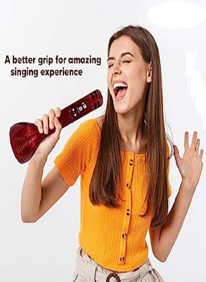 WSTER Pick Ur Needs Superior Quality Karaoke Mic Wireless Bluetooth Microphone Connection Player Speaker 2-in1 With Recording + USB+FM - Image 3