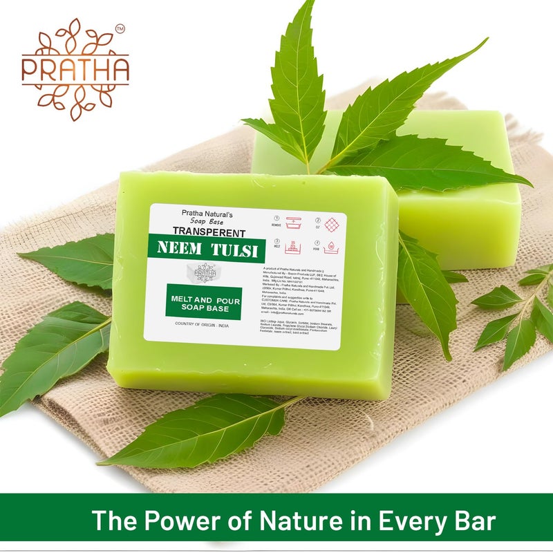 Pratha Naturals Neem Tulsi Melt and Pour soap base Glycerin Soap Base Pure and Natural No Paraben SLS Tallow 5kg - Image 3