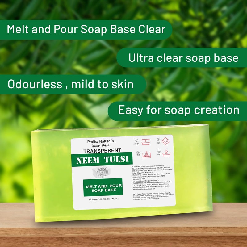 Pratha Naturals Neem Tulsi Melt and Pour soap base Glycerin Soap Base Pure and Natural No Paraben SLS Tallow 5kg - Image 5