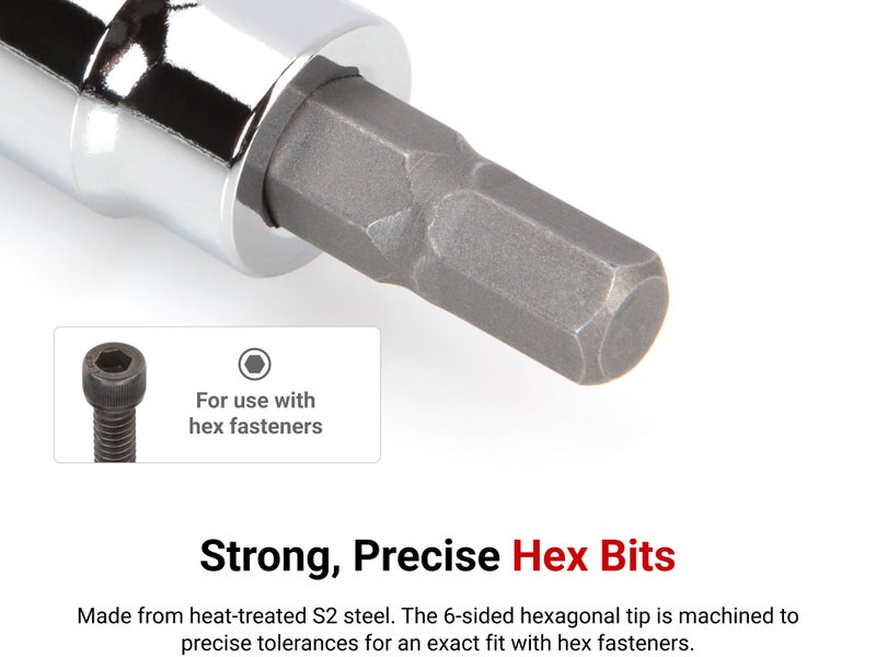 TEKTON 1/4 Inch Drive Hex Bit Socket Set with Rails and Tray, 21-Piece (5/64-5/16 in., 2-8 mm) | SHB90203 - Image 4