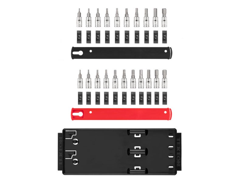 TEKTON 1/4 Inch Drive Hex Bit Socket Set with Rails and Tray, 21-Piece (5/64-5/16 in., 2-8 mm) | SHB90203 - Image 2