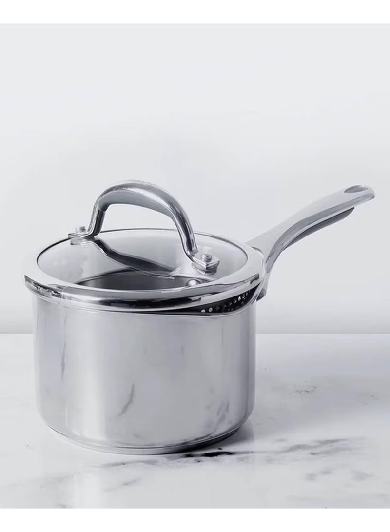 Meyer Select 18cm Stainless Steel Saucepan with Glass Colander Lid – Induction Compatible, Oven & Dishwasher Safe, Metal Utensil Safe - Image 5