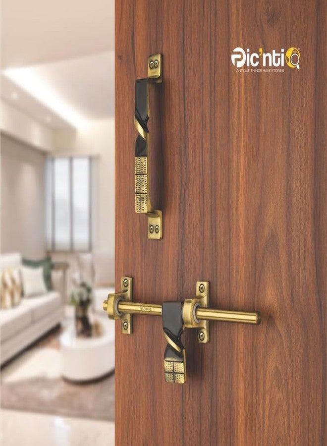 PIC’NTIQ PIC'NTIQ™ Aluminum Heavy Single Door Fitting Accessories Full Set/Kit |1 Aldrop|1 Latch 10" | 2-6" Cabinet Handles |1 Tower Bolt |1 Door Stopper | 10" | Twist | Antique Finish - Image 3