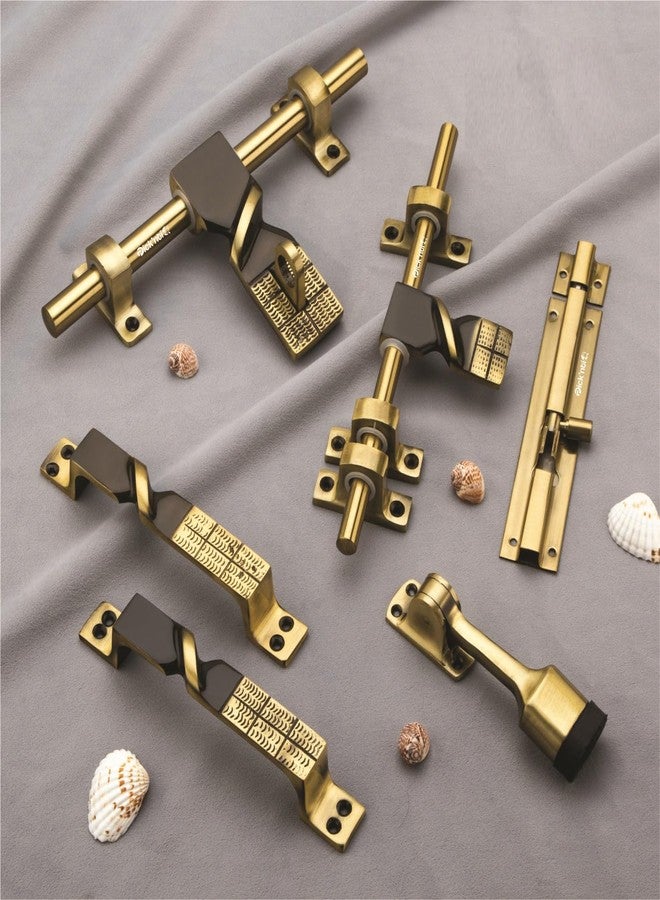 PIC’NTIQ PIC'NTIQ™ Aluminum Heavy Single Door Fitting Accessories Full Set/Kit |1 Aldrop|1 Latch 10" | 2-6" Cabinet Handles |1 Tower Bolt |1 Door Stopper | 10" | Twist | Antique Finish - Image 1