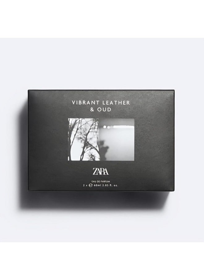 Zara - Zara Vibrant Leather and Oud Vibrant Leather Cologne for Men EDP Eau De Parfum Fragrance Set 2x 60 ML (2.03 FL. OZ) - Image 1