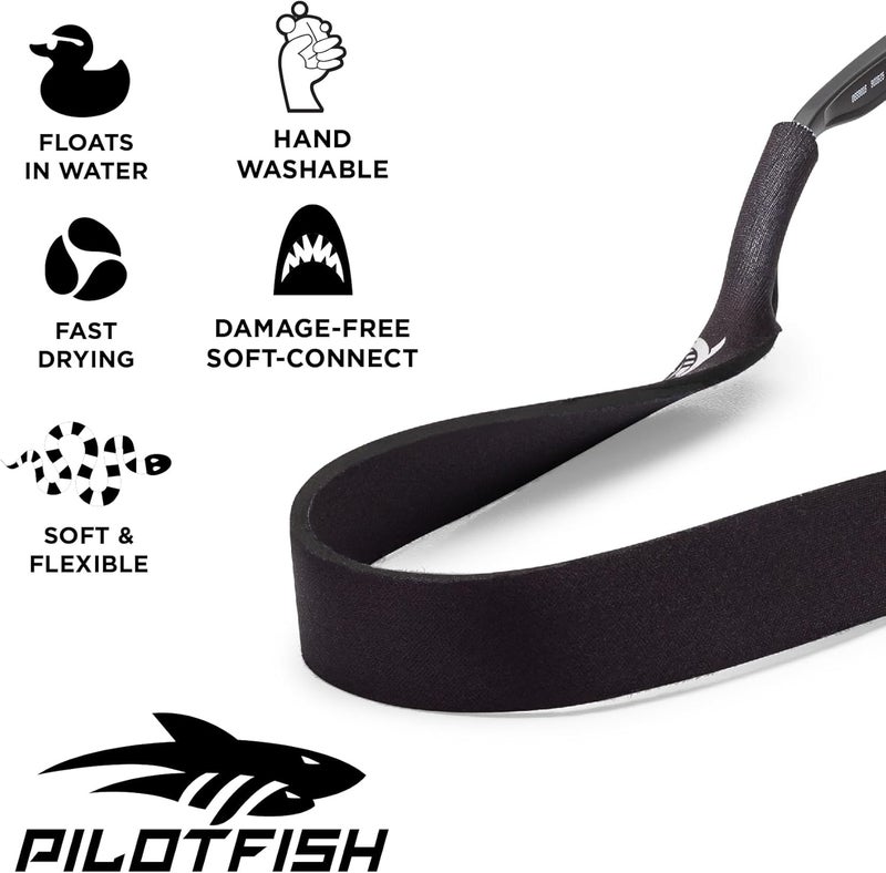 Pilotfish Neoprene Sunglasses Strap – Neoprene Eyewear Retainer, Secure Floating Sunglass Cord with Anti-Slip Ends - Image 2
