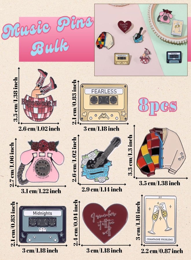 beyonday Creative Singer Pins for Collection 8pcs Lyrics Album Inspired Brooch Pins for Fans Friendship Brooch Music Lover Enamel Pins on Backpacks Clothes Jeans Hats Concert Gifts for Enthusiasts Women Adults - Image 2