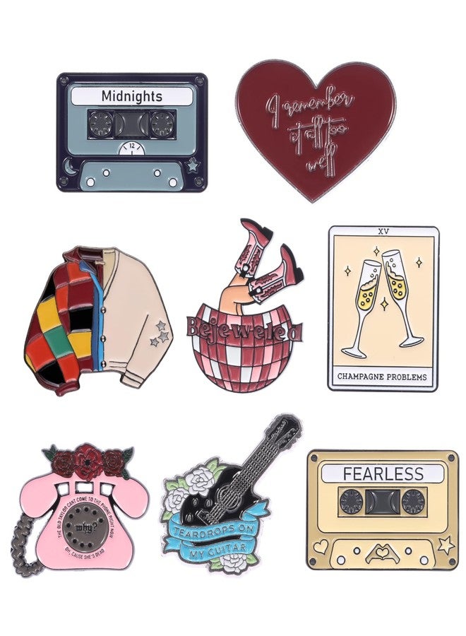 beyonday Creative Singer Pins for Collection 8pcs Lyrics Album Inspired Brooch Pins for Fans Friendship Brooch Music Lover Enamel Pins on Backpacks Clothes Jeans Hats Concert Gifts for Enthusiasts Women Adults - Image 1