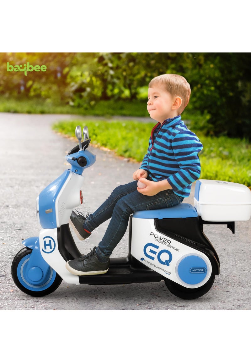BAYBEE Daft Battery Operated Bike for Kids, Ride on Toys Kids Bike Scooty with Light & Music Baby Rechargeable Battery Bike Electric Bike for Kids to Drive 1 to 3 Years Boy Girl Blue - Image 2