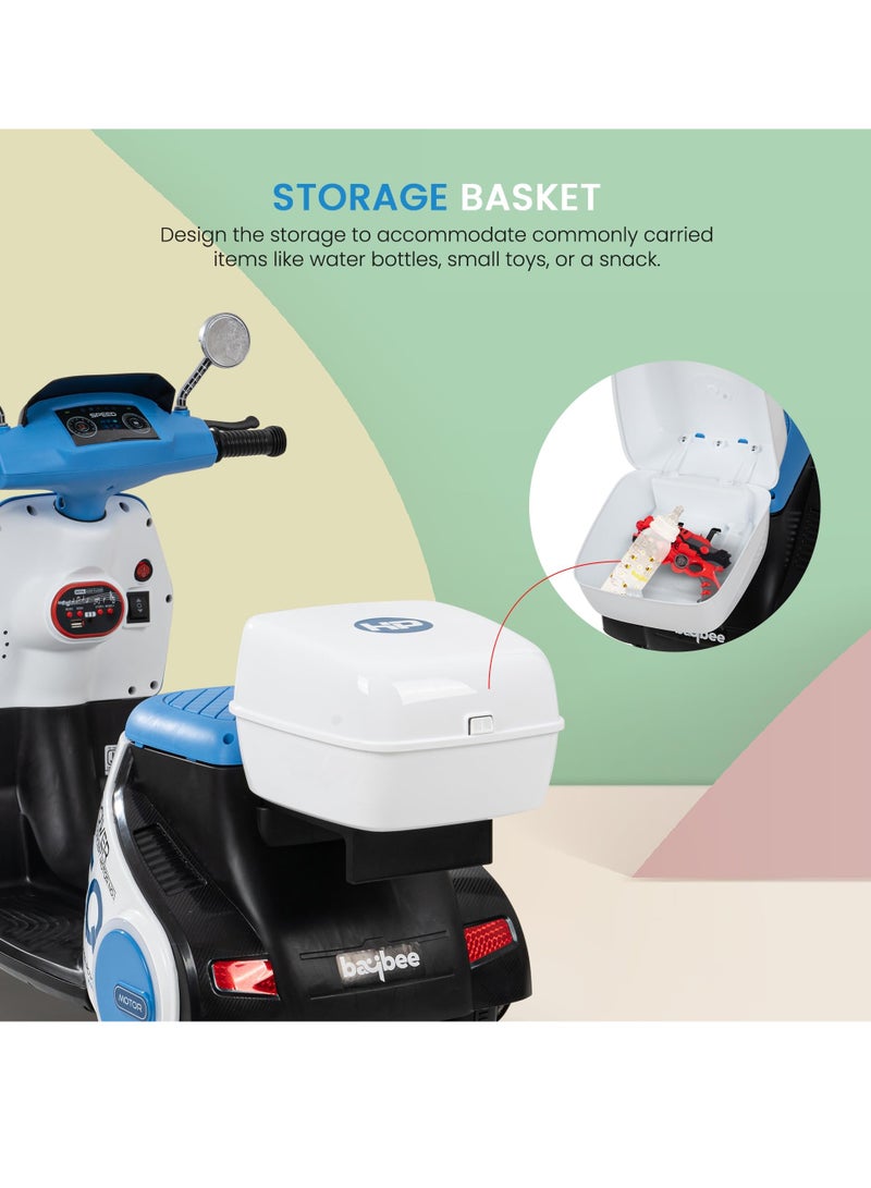 BAYBEE Daft Battery Operated Bike for Kids, Ride on Toys Kids Bike Scooty with Light & Music Baby Rechargeable Battery Bike Electric Bike for Kids to Drive 1 to 3 Years Boy Girl Blue - Image 3